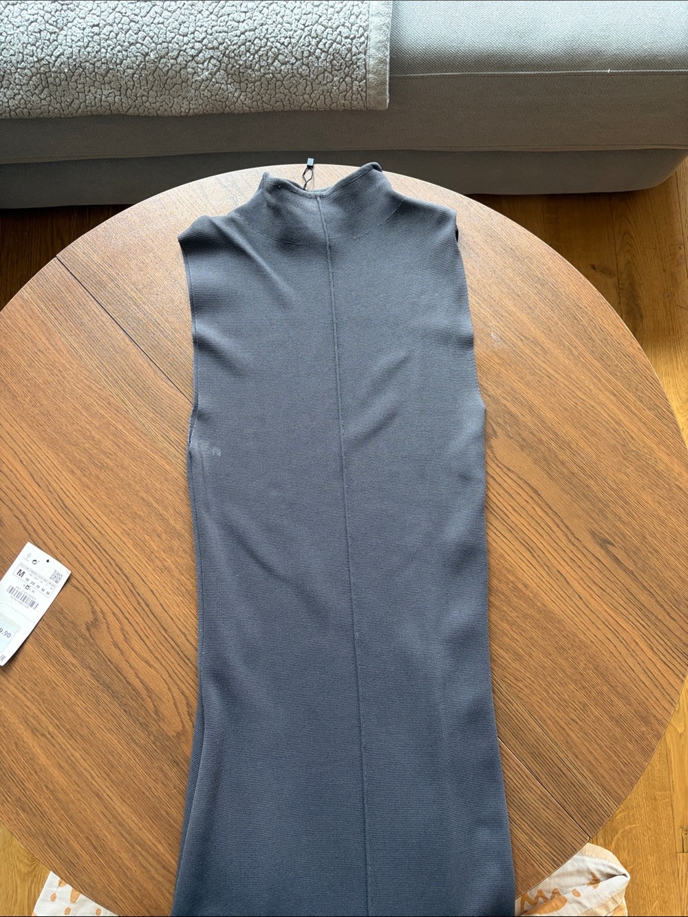 Zara Sleeveless Mock Neck Slate Dress